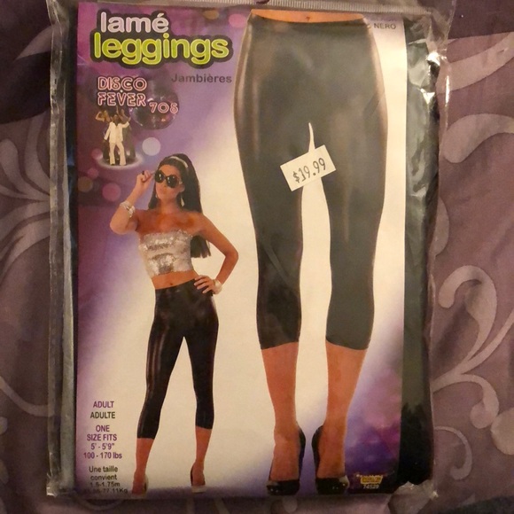 Black Spandex “disco” tights (Halloween costume) - Picture 1 of 1
